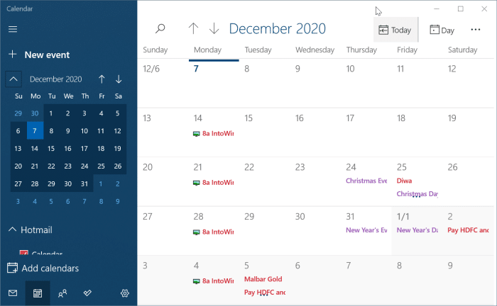 Hinzufügen oder Entfernen von Ereignissen Erinnerungen in Windows 10-Kalender - Hier finden Sie 